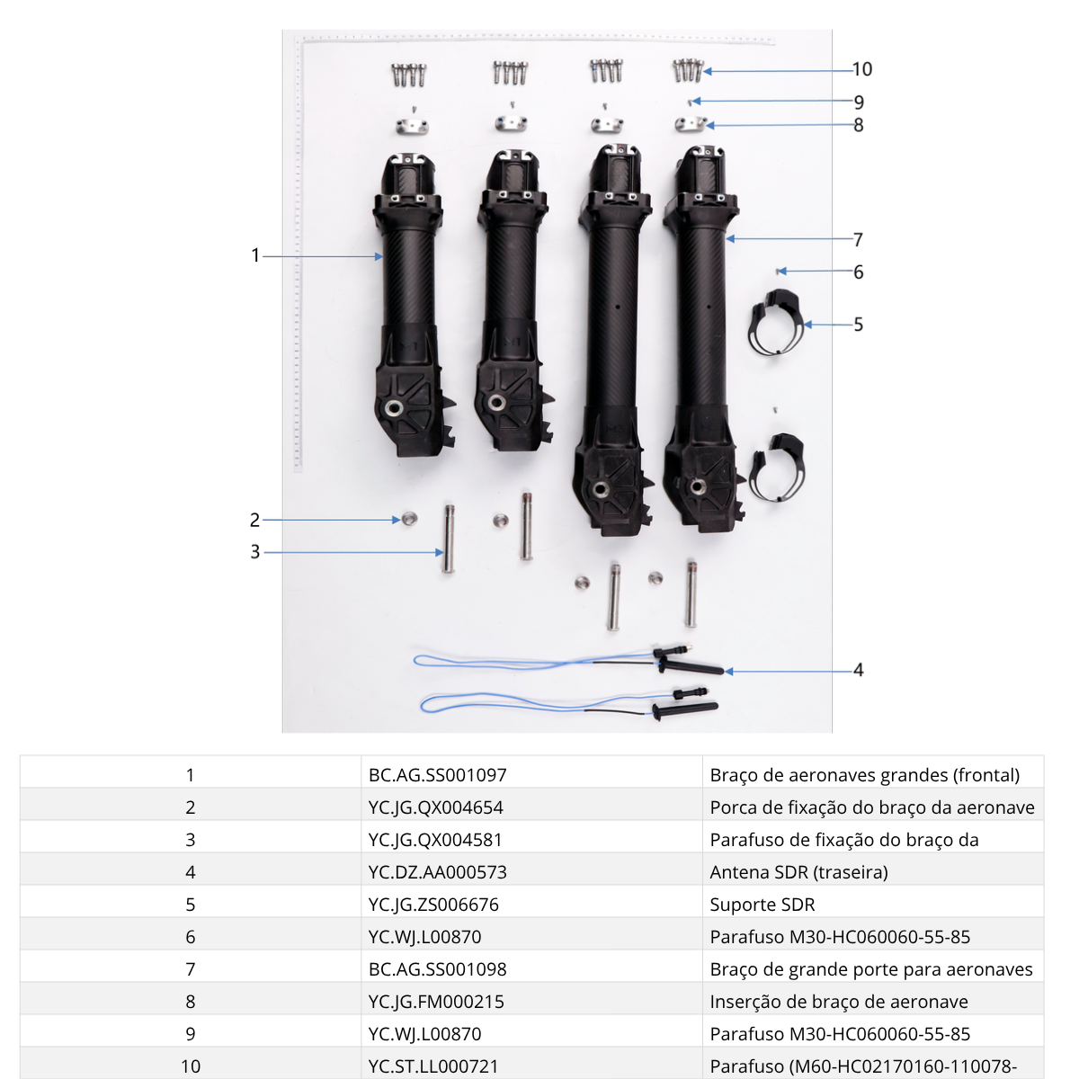 BC.AG.SS001097 Braço Dianteiro DJI Agras T100 Original BC.AG.SS001097 - Imagem 3